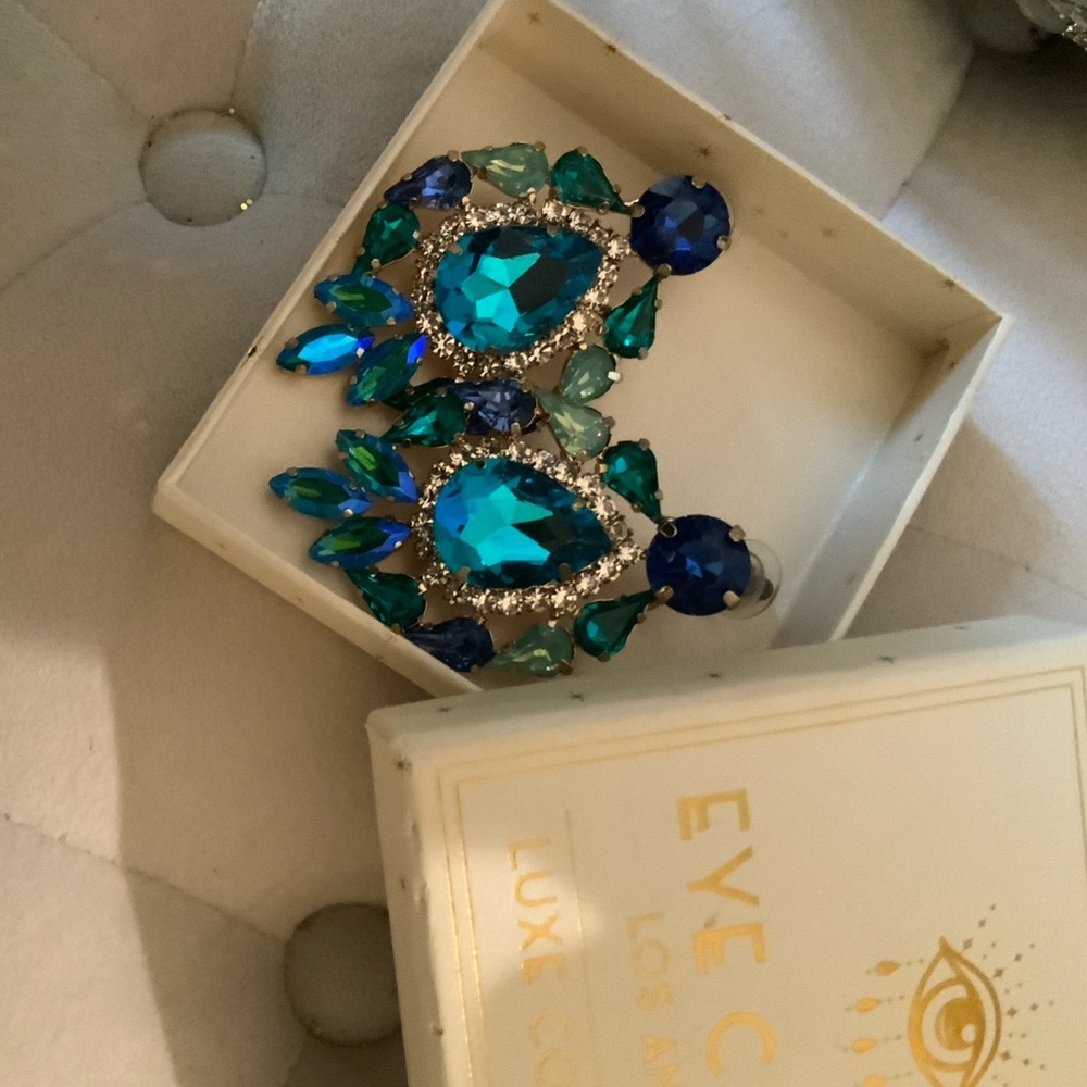 Blue and Green Statement Earrings EYE CANDY